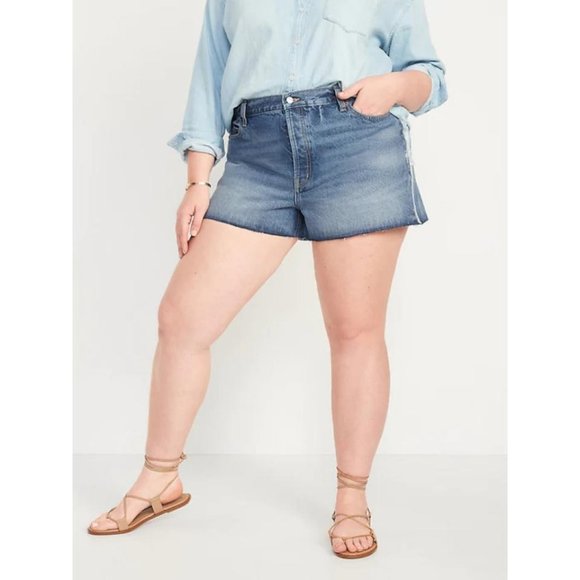 NWT High-Waisted Button-Fly Jean Shorts - Picture 5 of 6